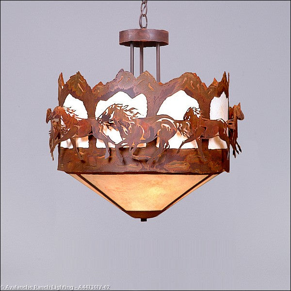 Avalanche Ranch Crestline-Horse-Mountain A44736IV-02 Pendant Light - Rust Patina