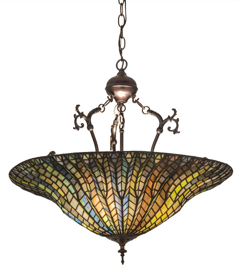 Meyda Tiffany Tiffany Lotus Leaf 30993 Pendant Light - Mahogany Bronze