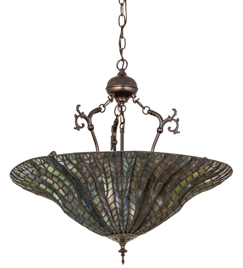 Meyda Tiffany Tiffany Lotus Leaf 30993 Pendant Light - Mahogany Bronze