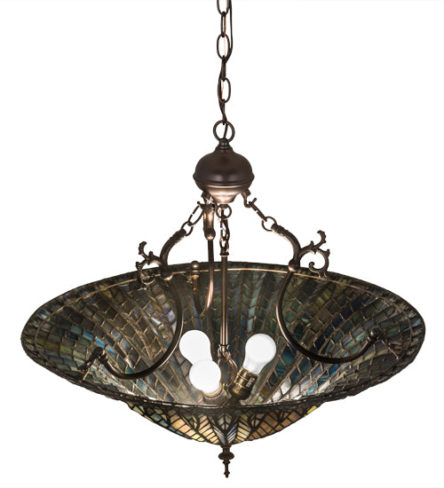 Meyda Tiffany Tiffany Lotus Leaf 30993 Pendant Light - Mahogany Bronze