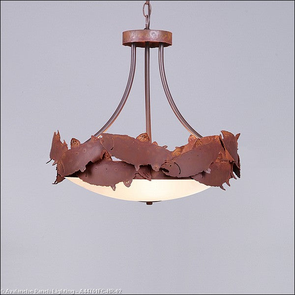 Avalanche Ranch Crestline-Salmon A44761FC-HR-02 Pendant Light - Rust Patina