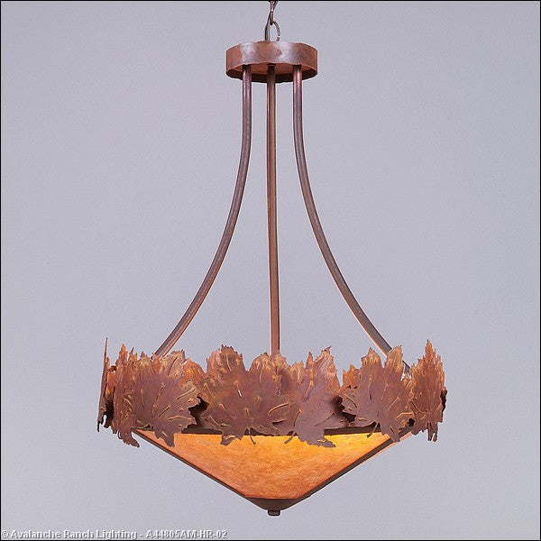 Avalanche Ranch Crestline-Maple Leaf A44805AM-HR-02 Pendant Light - Rust Patina