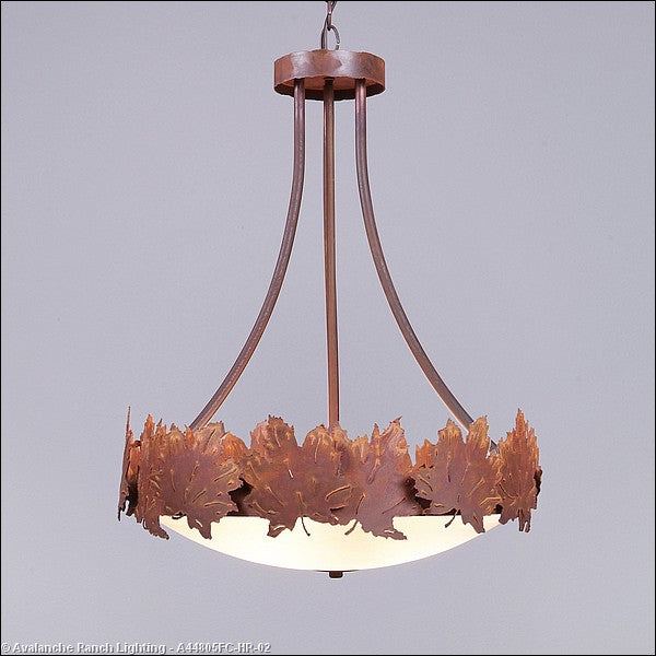 Avalanche Ranch Crestline-Maple Leaf A44805FC-HR-02 Pendant Light - Rust Patina