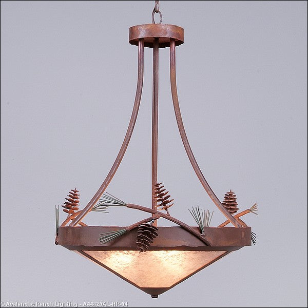 Avalanche Ranch Crestline-Pine Cone A44820AL-HR-04 Pendant Light - Pine Green/Rust Patina
