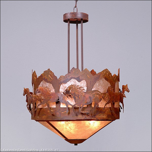 Avalanche Ranch Crestline-Horse-Mountain A44836AL-02 Pendant Light - Rust Patina