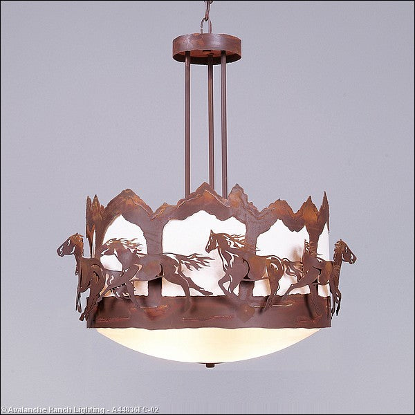 Avalanche Ranch Crestline-Horse-Mountain A44836FC-02 Pendant Light - Rust Patina