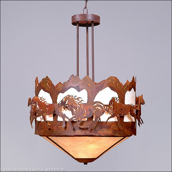 Avalanche Ranch Crestline-Horse-Mountain A44836IV-02 Pendant Light - Rust Patina