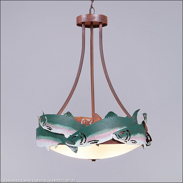 Avalanche Ranch Crestline-Trout A44881FC-HR-05 Pendant Light - Fish/Rust Patina