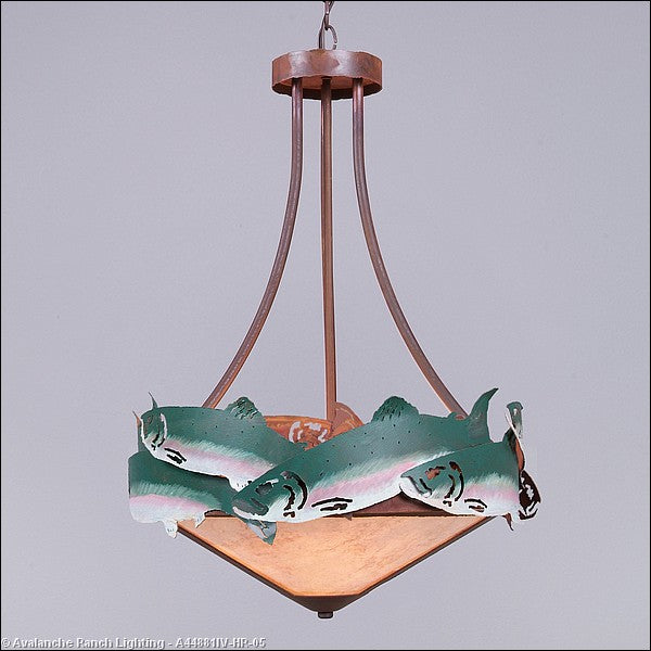 Avalanche Ranch Crestline-Trout A44881IV-HR-05 Pendant Light - Fish/Rust Patina