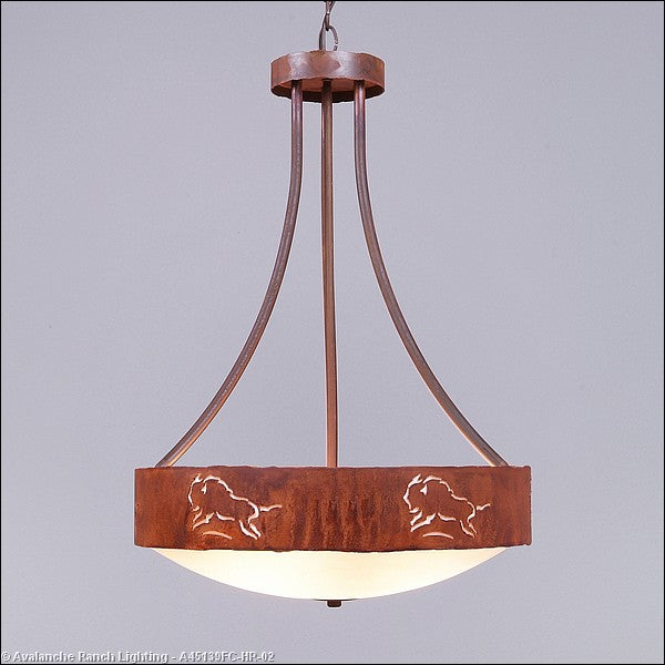 Avalanche Ranch Ridgemont-Bison A45139FC-HR-02 Pendant Light - Rust Patina
