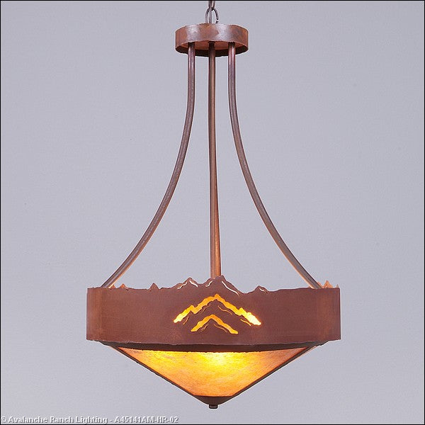 Avalanche Ranch Ridgemont-Mountain Cutout A45141AM-HR-02 Pendant Light - Rust Patina
