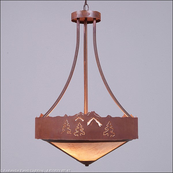 Avalanche Ranch Ridgemont-Mountain-Pine Cutout A45145IV-HR-02 Pendant Light - Rust Patina