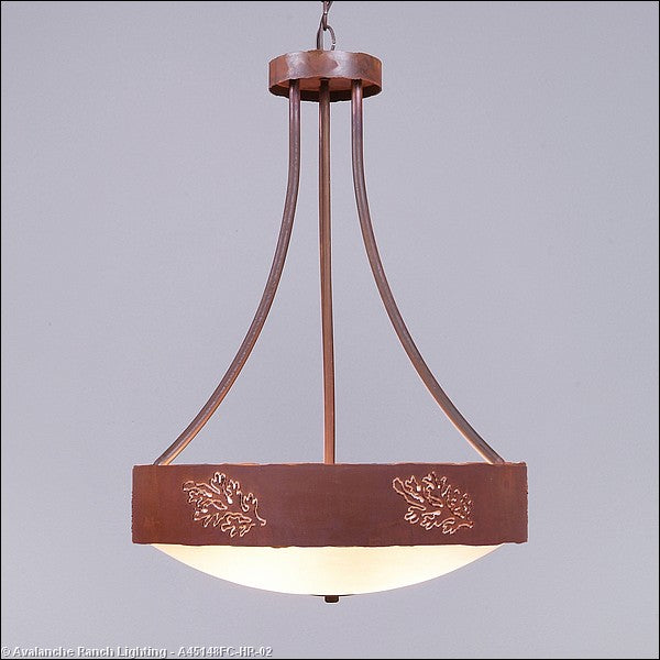 Avalanche Ranch Ridgemont-Cedar Bough Cutout A45148FC-HR-02 Pendant Light - Rust Patina