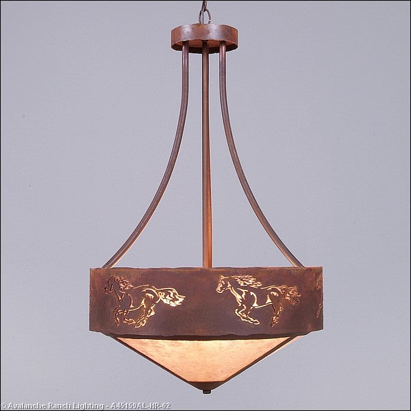 Avalanche Ranch Ridgemont-Horse Cutout A45159AL-HR-02 Pendant Light - Rust Patina