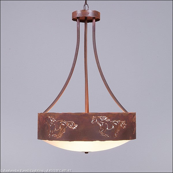 Avalanche Ranch Ridgemont-Horse Cutout A45159FC-HR-02 Pendant Light - Rust Patina