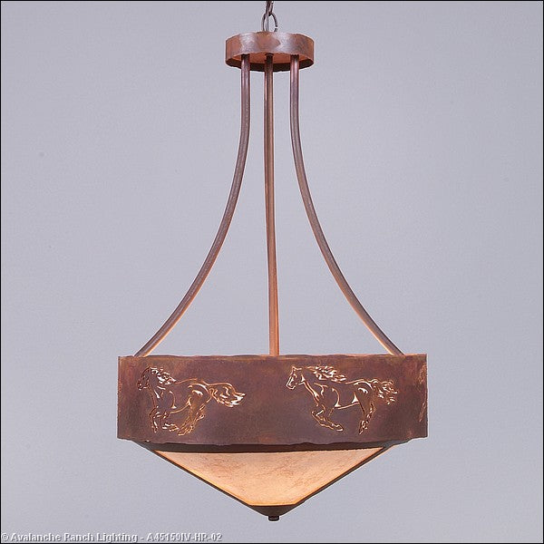 Avalanche Ranch Ridgemont-Horse Cutout A45159IV-HR-02 Pendant Light - Rust Patina