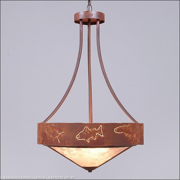Avalanche Ranch Ridgemont-Fish Cutout A45162AL-HR-02 Pendant Light - Rust Patina