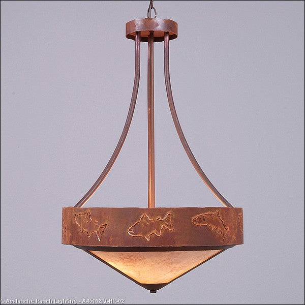 Avalanche Ranch Ridgemont-Fish Cutout A45162IV-HR-02 Pendant Light - Rust Patina