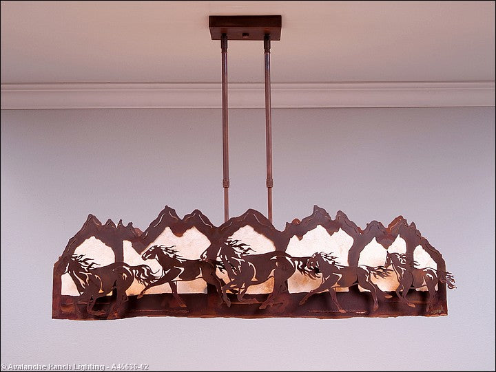 Avalanche Ranch Sheridan-Horse-Mountain A45636-02 Pendant Light - Rust Patina