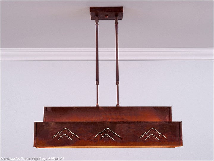 Avalanche Ranch Ridgemont-Mountain Cutout A45941-02 Pendant Light - Rust Patina