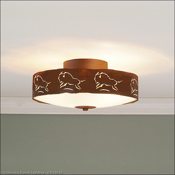 Avalanche Ranch Ridgemont-Bison A47139-02 Ceiling Light - Rust Patina