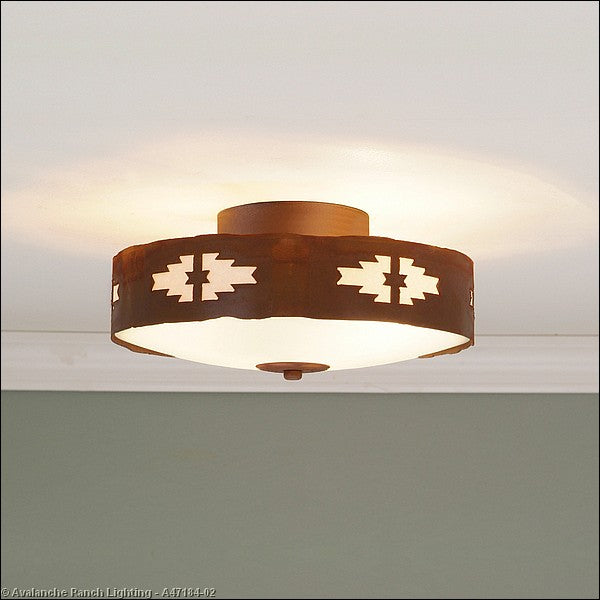 Avalanche Ranch Ridgemont-Pueblo A47184-02 Ceiling Light - Rust Patina