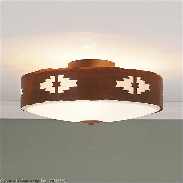 Avalanche Ranch Ridgemont-Pueblo A47284-02 Ceiling Light - Rust Patina