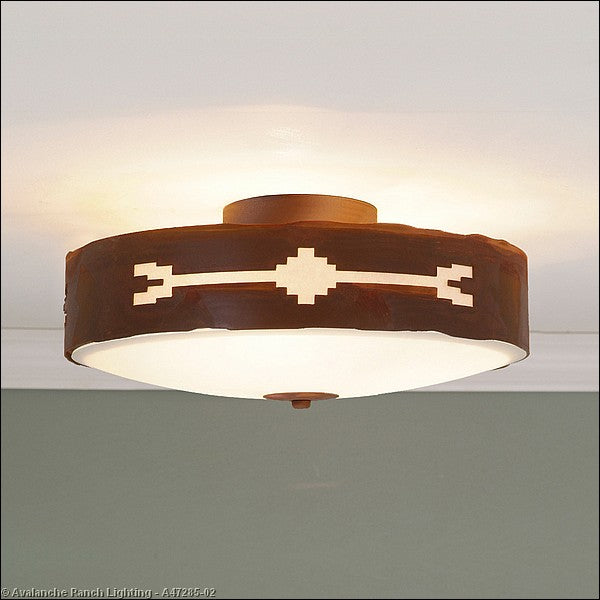Avalanche Ranch Ridgemont-Del Rio A47285-02 Ceiling Light - Rust Patina