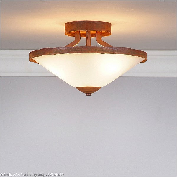 Avalanche Ranch Wisley-Rustic Plain Rust Patina A47401-02 Ceiling Light - Rust Patina