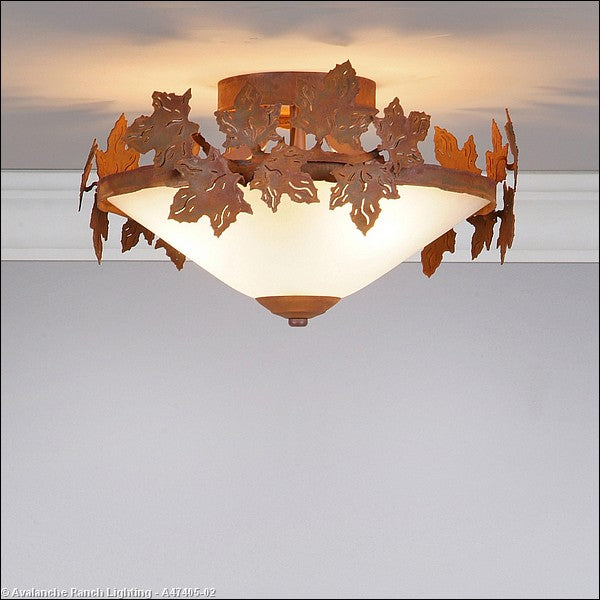 Avalanche Ranch Wisley-Maple Leaf Rust Patina A47405-02 Ceiling Light - Rust Patina