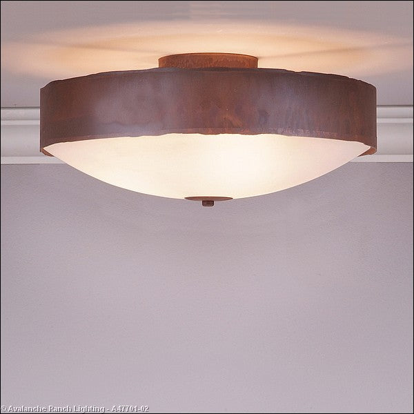 Avalanche Ranch Ridgemont-Rustic Plain Rust Patina A47701-02 Ceiling Light - Rust Patina