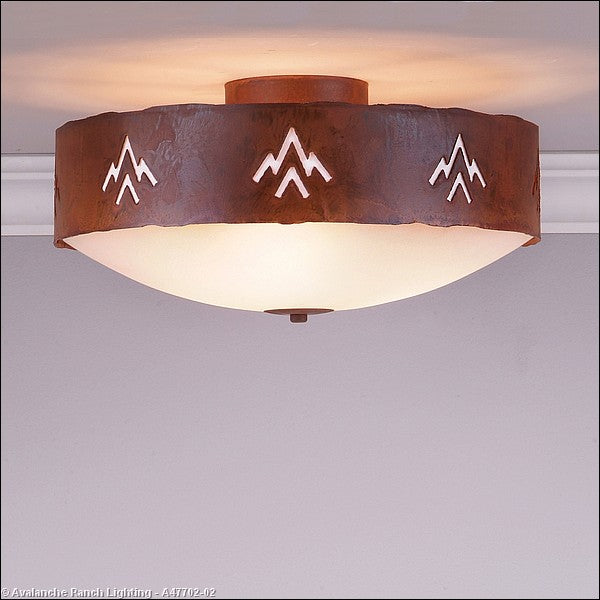Avalanche Ranch Ridgemont-Deception Pass A47702-02 Ceiling Light - Rust Patina
