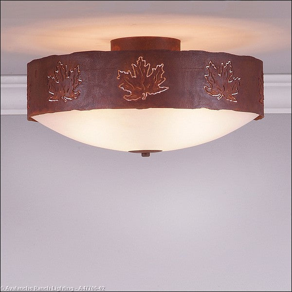 Avalanche Ranch Ridgemont-Maple Cutout A47706-02 Ceiling Light - Rust Patina
