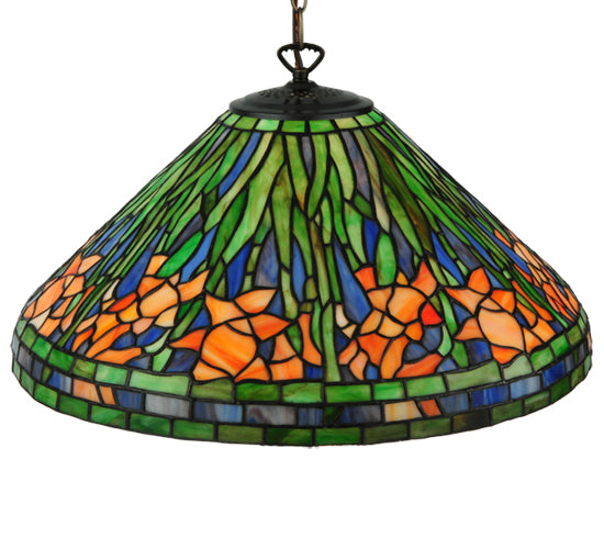 Meyda Tiffany Hanging Daffodil 31094 Pendant Light - Mahogany Bronze