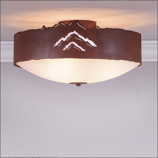 Avalanche Ranch Ridgemont-Mountain Cutout A47741-02 Ceiling Light - Rust Patina