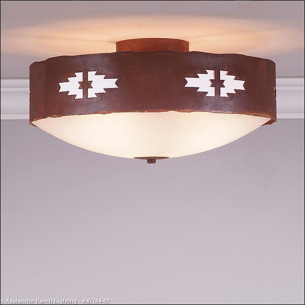 Avalanche Ranch Ridgemont-Pueblo A47784-02 Ceiling Light - Rust Patina