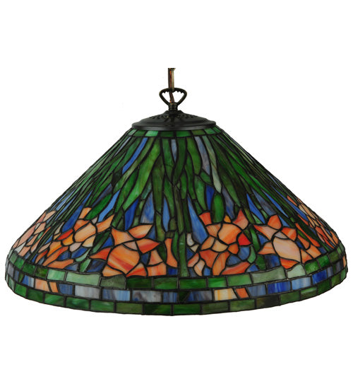 Meyda Tiffany Hanging Daffodil 31094 Pendant Light - Mahogany Bronze