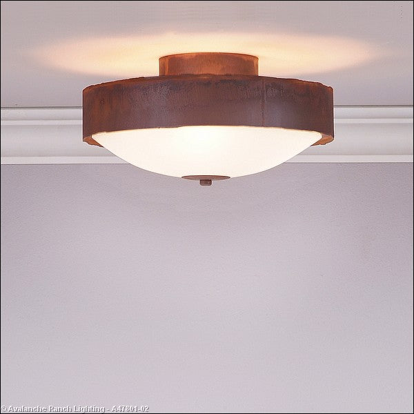 Avalanche Ranch Ridgemont-Rustic Plain Rust Patina A47801-02 Ceiling Light - Rust Patina