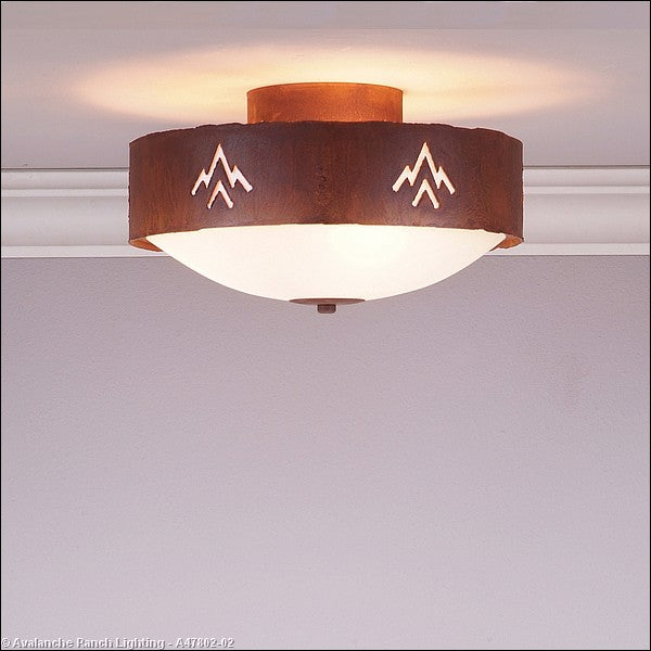 Avalanche Ranch Ridgemont-Deception Pass A47802-02 Ceiling Light - Rust Patina