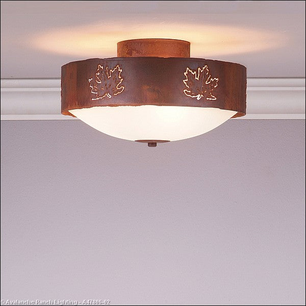 Avalanche Ranch Ridgemont-Maple Cutout A47806-02 Ceiling Light - Rust Patina