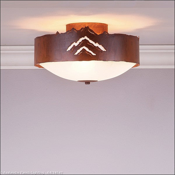 Avalanche Ranch Ridgemont-Mountain Cutout A47841-02 Ceiling Light - Rust Patina