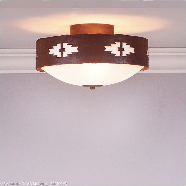 Avalanche Ranch Ridgemont-Pueblo A47884-02 Ceiling Light - Rust Patina
