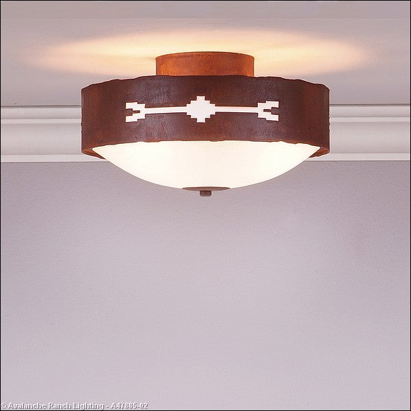 Avalanche Ranch Ridgemont-Del Rio A47885-02 Ceiling Light - Rust Patina