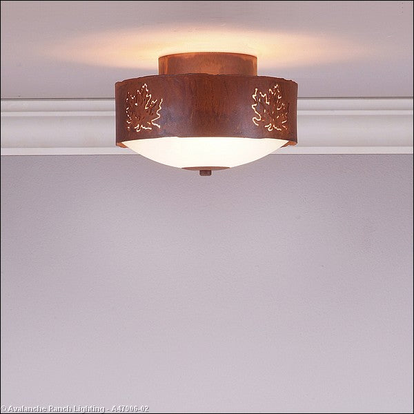 Avalanche Ranch Ridgemont-Maple Cutout A47906-02 Ceiling Light - Rust Patina