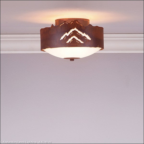 Avalanche Ranch Ridgemont-Mountain Cutout A47941-02 Ceiling Light - Rust Patina
