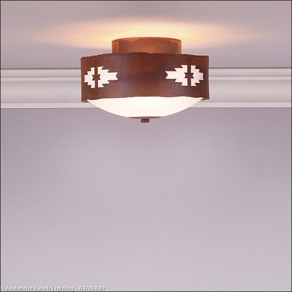 Avalanche Ranch Ridgemont-Pueblo A47984-02 Ceiling Light - Rust Patina