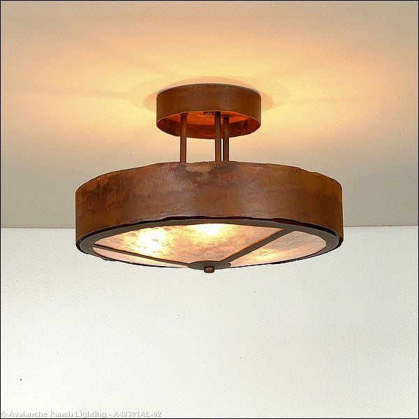 Avalanche Ranch Crestline-Rustic Plain A48301AL-02 Ceiling Light - Rust Patina