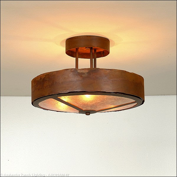 Avalanche Ranch Crestline-Rustic Plain A48301AM-02 Ceiling Light - Rust Patina