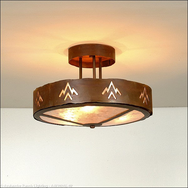 Avalanche Ranch Crestline-Deception Pass A48302AL-02 Ceiling Light - Rust Patina