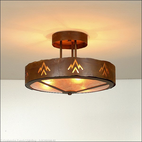 Avalanche Ranch Crestline-Deception Pass A48302AM-02 Ceiling Light - Rust Patina